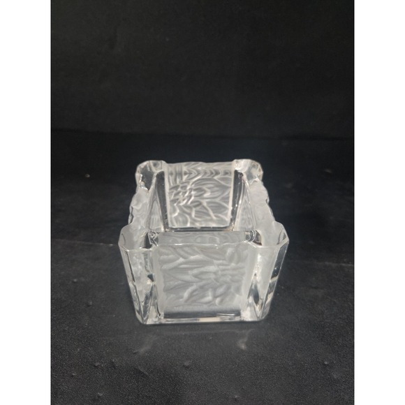 PartyLite Chrysanthemum Votive Holder, Square Glass Candle Holder, Candle Holder - Picture 5 of 9
